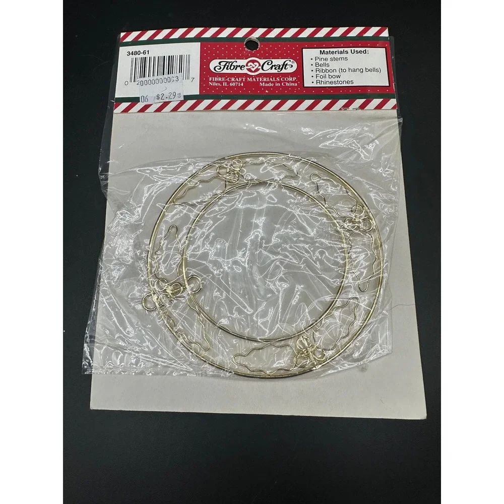 Vintage Fibre Craft Mini Holly Wreath Kit 4.5in Christmas DIY Holiday Craft‎